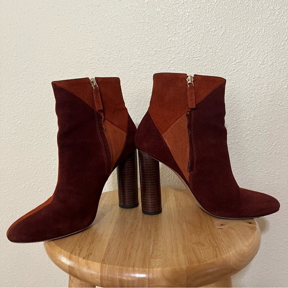 Ulla Johnson Carin Brown Patchwork Suede Leather … - image 3